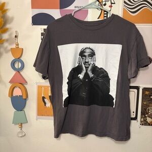 2Pac Graphic Tee Charcoal Women’s Medium | Official Licensed Merch